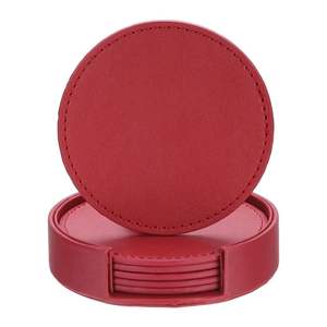 Ensemble de sous-verres à café européens de haute qualité avec support Tapis et coussinets en cuir promotionnels Nouvelle arrivée Coaster Design de haute qualité - Product Image 6