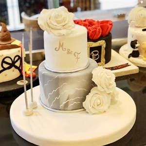 Pasta de azúcar comestible, Fondant para decoración de pasteles, utilizado para recubrir pasteles y hacer figuras, grano azul blanco - Product Image 6