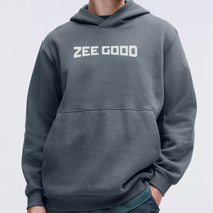 เสื้อมีฮู้ดโอเวอร์ไซซ์ของผู้ชายผ้าคอตตอน500gsm พิมพ์ลายดิจิตอลปักลาย3D ไหล่เทอร์รี่ฝรั่งเศส - Product Image 1