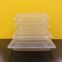 Pronto per la spedizione logo personalizzato 1000ml scatola di plastica per animali domestici vassoio di plastica contenitori di plastica scatole di frutta contenitore per alimenti