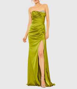 Robe de soirée haut de gamme pour femme, longueur ras du sol, tenue de banquet, style adulte, technique de teinture unie florale non tissée, coupe trapèze - Product Image 6