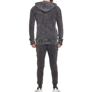 Conjuntos de Ropa Deportiva de Invierno para Hombre, Calidad Premium, Lavado Ácido, Ecológicos, 100% Algodón, Sudadera con Cremallera, Estilo Vintage - Product Image 2