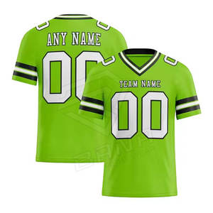 เสื้อฟุตบอลอเมริกัน100% ผ้าระบายอากาศครึ่งแขนผ้าโพลีเอสเตอร์พิมพ์ลายตามชื่อและหมายเลข - Product Image 3