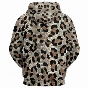 Sudadera Unisex de Felpa Gruesa con Estampado de Leopardo y Guepardo, Lavada Vintage, Transpirable, 100% Algodón, Ropa Urbana - Product Image 3