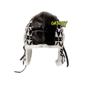   Chapeau d'aviateur en fausse fourrure d'hiver avec rabats d'oreilles, chapeau de vol chaud en cuir pour hommes et femmes - Product Image 3