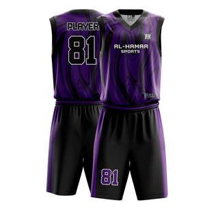 Uniformes de baloncesto sin mangas transpirables sublimados personalizados, 100% poliéster, de secado rápido, uniformes de baloncesto de talla grande - Product Image 6