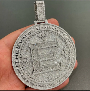 Collier de bijoux hip-hop pour enfants, personnalisé, luxe, serti de diamants, pendentif en argent sterling VVS Moissanite, 2-4 pouces - Product Image 2