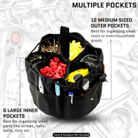 Sac de rangement multi-usages en toile ripstop à 18 poches avec cordon de serrage pour petits outils et pièces détachées – Vente en gros