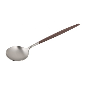 Ensemble de 6 cuillères à couverts en acier inoxydable brun et argent de qualité supérieure Fabricant grossiste vente directe d'usine - Product Image 1