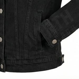 Veste en jean décontractée pour femme, automne-hiver, en toile de coton teinte unie, infroissable, respirante, pour l'extérieur, couleur personnalisable, tendance - Product Image 5