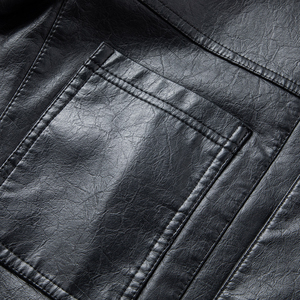 Veste décontractée pour homme en cuir véritable de haute qualité, vente en gros, mode streetwear, longue veste noire teinte, veste d'hiver pour homme - Product Image 5