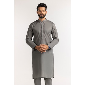 Unstitched <b>Blue</b> Cotton Fabric with Embroidery for <b>Men's</b> <b>Shirt</b> Sets - Product Image 1