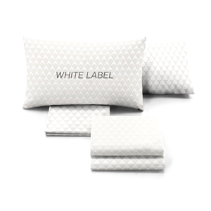 Ensemble de draps de lit White Label en 100% coton imprimé taies d'oreiller jaunes drap-housse drap supérieur de haute qualité fabriqué en Italie - Product Image 1