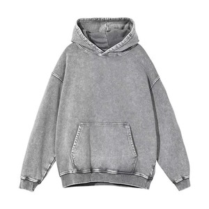 Sérigraphie Sweats à capuche pour hommes personnalisés en détresse Pull pour hommes lourd Vintage Stone Washed Oversized Streetwear - Product Image 3