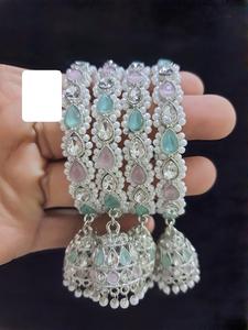 Premium Quality Multicolor Handcrafted Stone <b>Bangles</b> for Women Perfect Fashion Jewelry for Weddings & Celebrations - Product Image 2