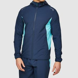 Vestes coupe-vent personnalisées de haute qualité 95% polyester 5% spandex tissées dans les quatre sens vêtements de sport extensibles survêtements légers pour hommes - Product Image 3