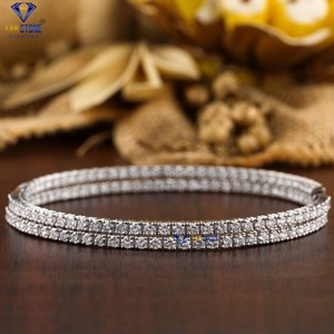 18K oro blanco 6,93 TDW corte brillante diamante pendiente HPHT/CVD diamante aro 14K chapado en oro joyería encantadores colgantes encantadores - Product Image 2