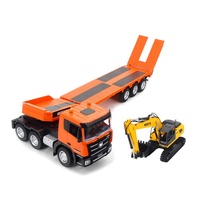 Huina 1319 1:24 simulación 9CH RC semi tractor camión remolque de plataforma con control remoto excavadora ingeniería vehículo hobby juguete