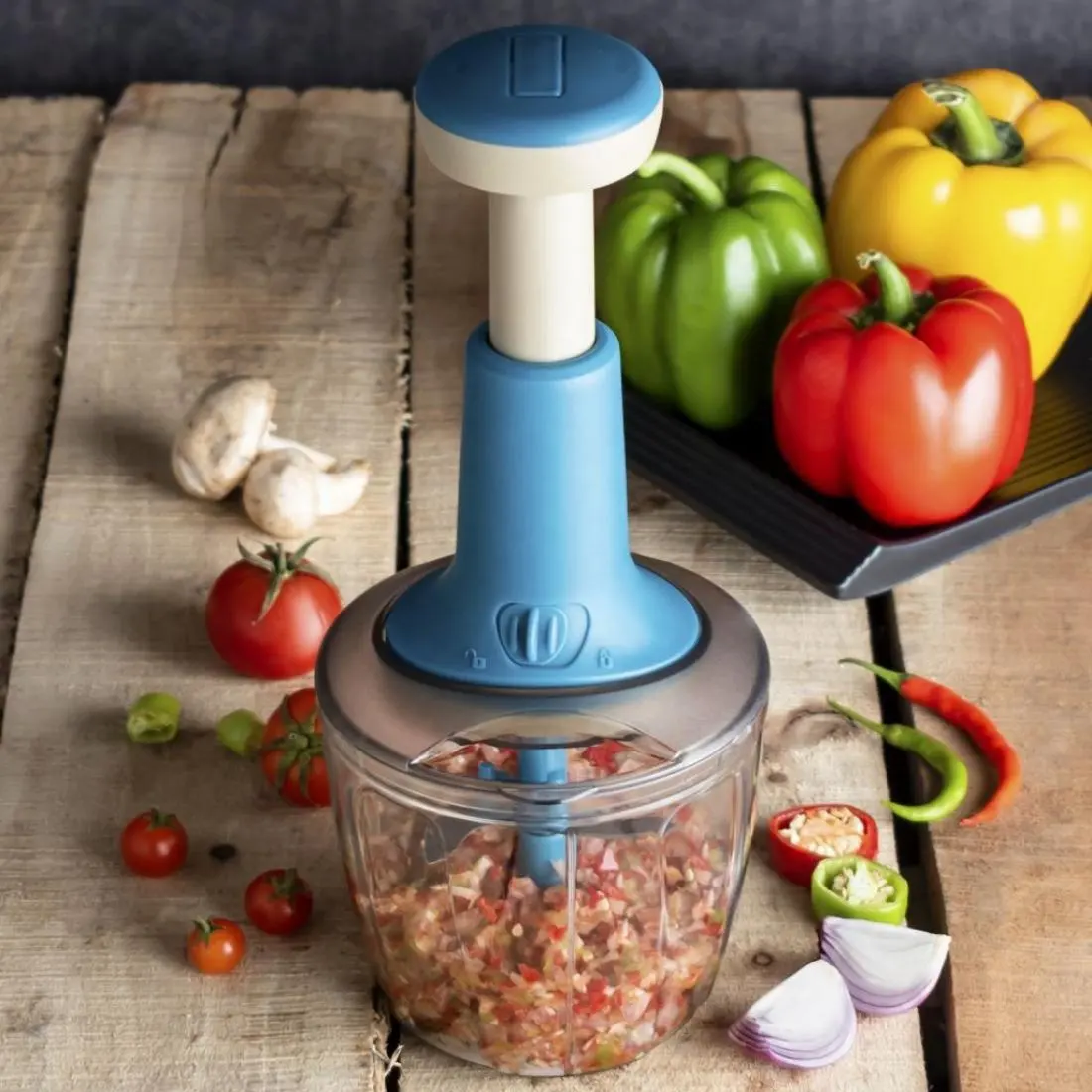 Mini Chopper cibo: materiale plastico PP con lama in acciaio inossidabile. Ideale per cibo da cucina, verdura e carne per uso domestico