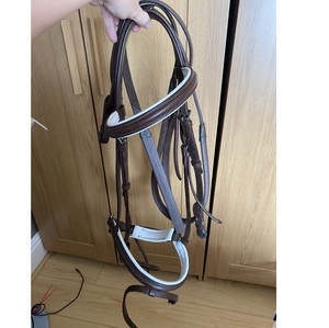 Stanford Anatomique Snaffle Bridle Western Style Cheval En Cuir Headstall avec Rênes Logo Personnalisé Option - Product Image 3