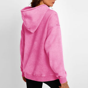 Ventes chaudes, sweat-shirts décontractés pour femmes sur mesure, lavage à l'acide, manches longues, matière respirante, sweat-shirt pour femmes lavé à l'acide - Product Image 4