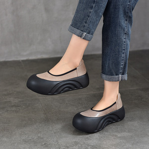 Mocasines de cuero para hombre, zapatos individuales cómodos e informales para negocios, zapatos de oficina para uso diario, elegantes zapatos planos con punta en punta para mujer - Product Image 1