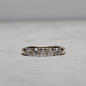 3mm Round Cut Moissanite Half <b>Eternity</b> Band <b>Ring</b> in Gold or <b>Silver</b> | Classic Wedding Jewelry - Product Image 4