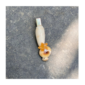 Pinza de pelo de concha Natural-Pinza de pelo de concha de almeja hecha a mano-Accesorio de verano para mujeres niñas Tema de sirena de playa - Product Image 6