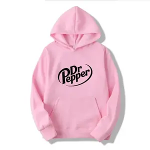 Sudadera con Capucha Estampada con Letras de Dr Pepper, Cálida para Otoño 2025, Moda Urbana para Hombre, Felpa, Informal, Unisex, Tops de Moda - Product Image 1