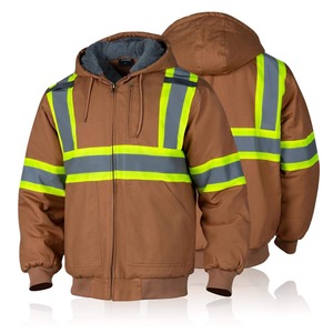 Hi Vis Winter Safety <b>Jacket</b> Stand <b>Reflective</b> Polyester Fleece Customizable Front Logo High Visibility Sweater Anti-Bacterial - Product Image 1