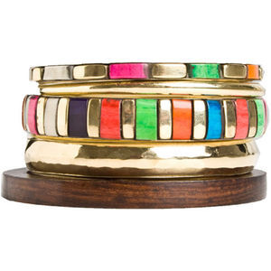 Brazaletes de Moda Hechos a Mano con Diseño Elegante de Rayas Multicolores, Brazalete Natural - Product Image 5