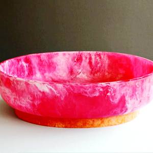 Cuencos Decorativos de Resina Hechos a Mano con Base Rosa de Forma Orgánica, Pulidos, Ecológicos, Aptos para Lavavajillas, Ideales para Fiestas y Bodas en Europa - Product Image 4
