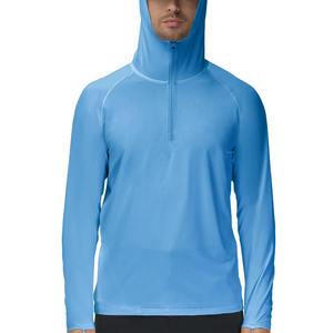 Chemise de pêche à manches longues à capuche respirante personnalisée UPF 50 pour hommes avec protection UV, séchage rapide, polyester/coton, taille plus - Product Image 2