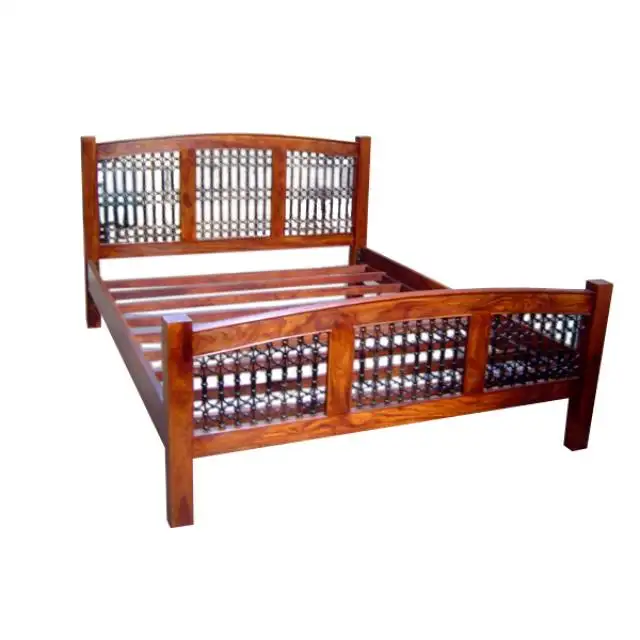 Commercio all'ingrosso di alta qualità moderno di lusso antico reale mobili da letto dal vivo bordo telaio in legno con testiera in legno King Size