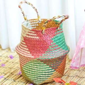 Cesta de almacenamiento plegable de algas marinas ecológica de primera elección, precios al por mayor, cestas de hierba de mar hechas a mano - Product Image 3