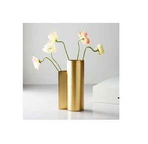 Golden Slim Metal Flower Table <b>Vases</b> for Dinning Table Modern High Class Metal Table <b>Vases</b> in Customized Shapes Sizes and Styles - Product Image 2