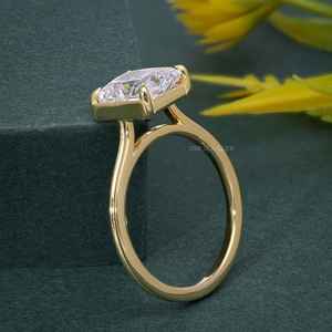 IGI Certified VVS 1ct Radiant Cut Lab Grown Diamond Chapado en oro 925 Sterling Silver Solitaire Anillo de compromiso para hombres y mujeres - Product Image 1