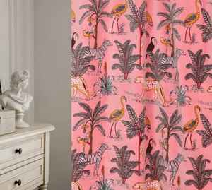 Handmade Luxury Modern Jungle Print Animal Pattern Window <b>Shade</b> <b>Vintage</b> Pink Velvet Cotton Curtains Full <b>Light</b> Shading - Product Image 4