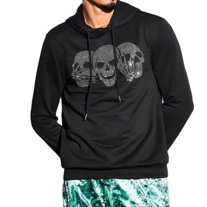 Sudaderas Térmicas Personalizadas al por Mayor para Hombre, con Cierre Completo y Capucha Extra Grande, Diseño de Logotipo con Pedrería para Invierno - Product Image 1