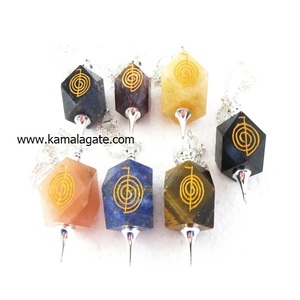 Cristal naturel Aventurine Pendules Agate jaune Gravé Radiesthésie Cristaux Reiki Chakra Style Mascotte Amour Guérison Pierres Précieuses Vente - Product Image 3