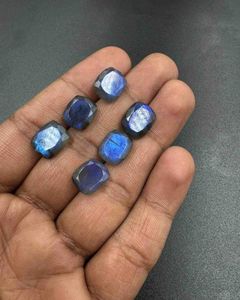 32ct Bleu Flashy Labradorite Cut Pierre À Facettes Rectangle Forme 10x12mm À La Main En Vrac Pierres Précieuses Naturel En Gros Lot - Product Image 1