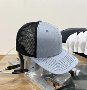 Heather Gray Trucker <b>Hats</b> <b>for</b> <b>Men</b> Custom Embossed PVC Logo Sportswear Stylish <b>for</b> Outdoor <b>Fishing</b> & Casual Use - Product Image 6