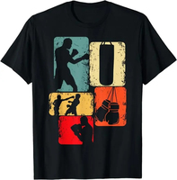 T-shirts unis de boxe de haute qualité respirant 100% coton dernière conception t-shirts de boxe à manches courtes personnaliser les vêtements de combat