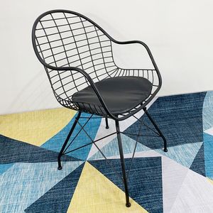GCF011 Queen Cafe <b>Chair</b> Iron Restaurant Furniture with <b>Padded</b> Seat Multiple Colors Epoxy Powder Coating - Product Image 1