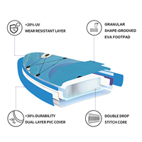 Planche à pagaie gonflable (SUP) à motif de glace craquelée avec accessoires complets - Ultra-stable pour le surf, le yoga, la pêche