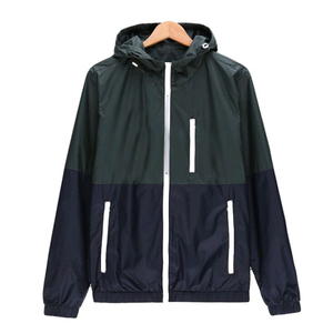 Veste de mode sur mesure en gros pour hommes, veste coupe-vent respirante noire à capuche imperméable pour hommes, streetwear - Product Image 4