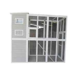 บ้านแมวไม้กลางแจ้งขนาดใหญ่หรูหรา พร้อมพื้นที่เล่นและพื้นที่นอน บรรจุในกล่อง - Product Image 1