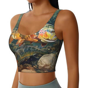 Soutien-gorge de sport pour femmes, léger, respirant, écologique, avec logo personnalisé imprimé, UPF 50, extensible, pour la pêche, le fitness en plein air, l'eau - Product Image 2