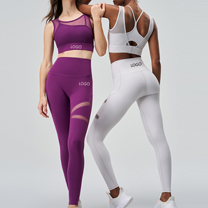 Hermoso Color 2 uds conjuntos de Yoga deportes mujeres ropa deportiva gimnasio Fitness Yoga conjuntos Leggings para Fitness sujetadores Yoga sin costuras - Product Image 5