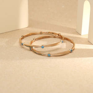 Ocean Kiss <b>Gold</b> Fine <b>Bangles</b> for Her - Product Image 1